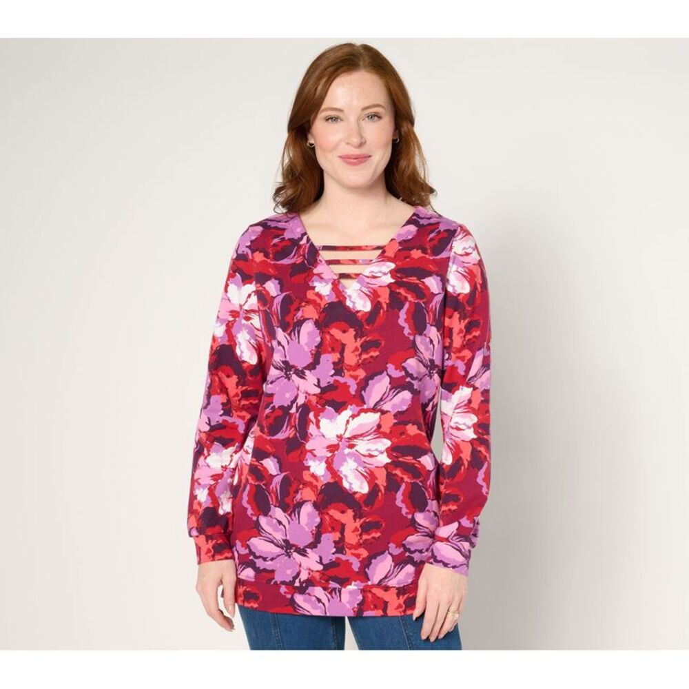 SUNNYLiFE Women's Top Sz 2XS (XXS) French Terry Side-Seam Multi-colored